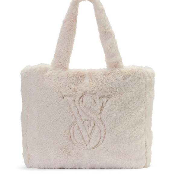 New Victoria’s Secret Off White Faux Fur Tote - Picture 1 of 7